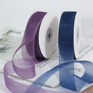 โปร่งแสง ผ้าไหม ริบบิ้นสโนว์ ผ้าจอร์เจตต์ 2 5 ริบบิ้น DIY สำหรับห่อช่อดอกไม้ ลายดอกมะลิ ผ้าตกแต่ง แถบผ้าสำหรับงานเย็บปักถักร้อย อุปกรณ์ตกแต่งบ้าน