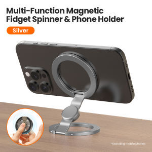 BlueWow 3-in-1 Fidget Spinner with Phone Stand Dual-Axis Foldable Design 360° Rotation Stress Relief Toy Universal Phone Holder for All Devices