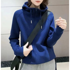 Navy Hooded Loose Leisure Jacket