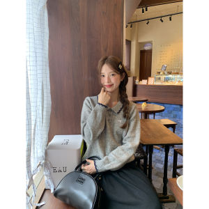 imimtuan | Áo Sweater Lỏng Rejuvenating Cổ Xếp Màu Khối Thu