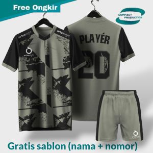 Jersey setelan dewasa ( GRATIS SABLON NAMA ) baju olahraga sepak bola futsal voly bulu tangkis