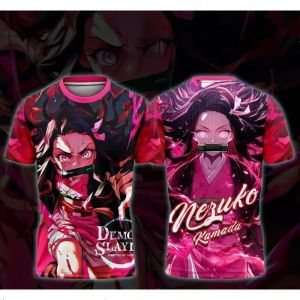 Bandai | Summer2026Ghost Killing Blade You Bean "Blood Ghost Dual Form" Trend Theme 3D Printing Breathable T-shirt Adult Parent-child Top