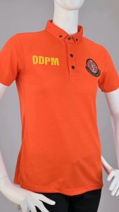 กรมป้องกันและบรรเทาสาธารณภัย เสื้อโปโลหญิงDepartment of Disaster Prevention and Mitigation ปักโลโก้ ผ้านาโนไมโคร ทรงสุภาพสตรี ยับยากรีดง่าย|Human Nano