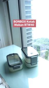 Bonbox Kotak Makan 2 tingkat dengan sekat dan Tas makan BTW40 BLB30