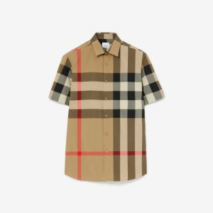 Burberry | Multi-color Check Cotton Short Sleeve Shirt