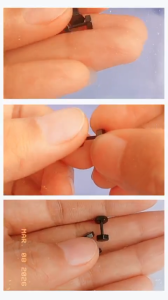 Combo 10 cặp Bông tai titan cục tạ hình lục giác đen bóng size 5mm nhỏ gọn đeo sát tai thời trang idol kpop