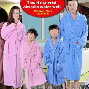 Pure Cotton Quick Dry Absorbent Towel Material Four Seasons Childrens Bath Robe for Boys And Girls Swimming And Bathing Gown