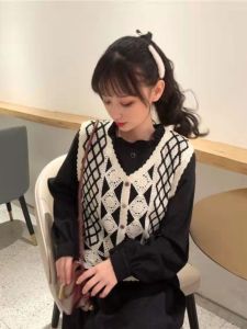 Áo Len Dệt Kim Ngắn Mùa Xuân Mới Cho Nữ Áo Khoác Ngoài Cổ Chữ V Áo Khoác Ngoài Đa Năng Áo Khoác Ngoài Cotton Pha Trộn