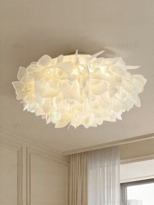 FANCY LAMP CLUB | Modern Creamy Petal Style Bedroom Ceiling Light