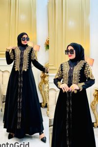 Gamis Arabian Aqila Bibah Payet Gold Kekinian /Gamis Arabian Termewah Termurah Payet Stylish//Promo COD//Yunita Lestari Fashion//