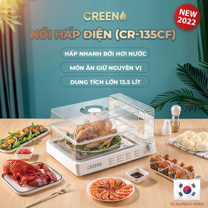 NỒI HẤP ĐIỆN 2 TẦNG CREEN CR-135CF - NỒI HẤP THÔNG MÌNH DUNG TÍCH 13.5L - HẤP NGUYÊN CON