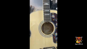 กีตาร์โปร่งเเละกีตาร์โปร่งไฟฟ้า เเบรนด์ Gibson J200 เทียบเท่า งานดีที่และถูกที่สุด ขนาด42นิ้ว จัมโบ้