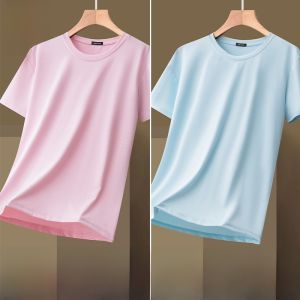 เสื้อยืดแขนสั้นผ้าไหมน้ำแข็งสำหรับผู้หญิงในช่วงฤดูร้อนปี 2024 เสื้อผ้ากีฬาแห้งเร็วระบายอากาศได้ดี UPF50+ เสื้อผ้ากันแดด