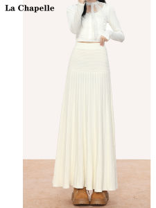 Váy Midi Dệt Kim Dày Ôm Vừa Vặn La Chapelle Màu Nâu Nhạt Cho Nữ Mùa Thu Đông Mới Về Váy Đuôi Cá Xếp Ly