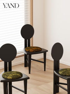 Original Yand Triangle Chair French Mid-Century Style Wooden Back Chair Dining Chair Makeup Chair Home Use Thickened Artistic