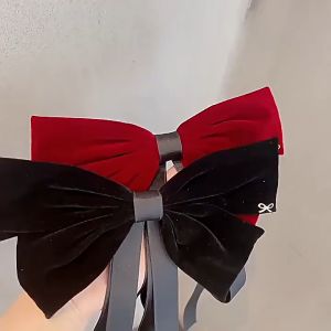 Kẹp tóc nơ nhung sang chảnh dành cho nữ thời trang Hàn Quốc
