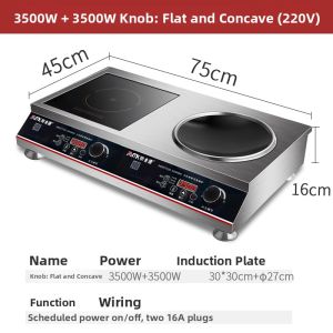 High-Power Dual Burner Electric Wok Stove 5000w