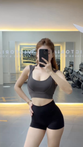 Áo bra thể thao tập gym yoga aerobic Pickleball 4 dây nâng đỡ vòng 1 kèm mút chất vải thun lạnh -(Ao13)