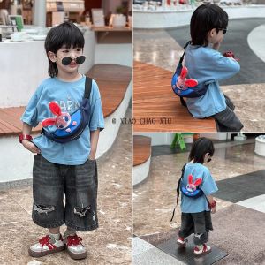 Kids Bag 2024 New Cute Cartoon Boys and Girls Baby Chest Bag Western Style out Change Accessories Messenger Bag