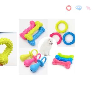 1/3/5Pcs Pet Chew Toy Soft Rubber Bite-Resistance Bone Shape Teeth Grinding Chewing Toys For Small Dogs Training Pet Supplies