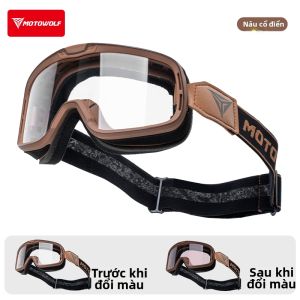 MOTOWOLF | Kính Mát Đổi Màu Ngày & Đêm Cho Xe Máy Phong Cách Cổ Điển