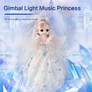9 Inch Motorized Fashion Princess Doll with LED Lights and Music Princess Toys for Girls and Kids Exquisite Birthday Gifts