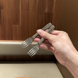 [Texture Small Spoon Fork] 304 Stainless Steel Baby Food Supplement Training Spoon Fork Meal Spoon Dessert Spoon Fruit Fork