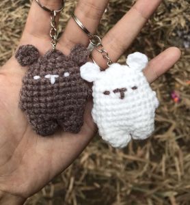 CUTE COUPLE BEAR CROCHET KEYCHAIN