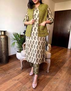 LAUNCHING PREMIUM COLLECTIONS OF COTTON KURTI WITH QUILTED JACKET