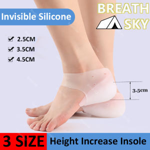 Silicone Heel Pads Height Increase Insoles Arch Support Cushion Shock Absorption Daily Walking Standing