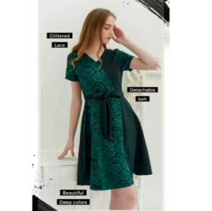 Dress Brukat Pesta Prremium Mewah Elegan Korean Style Dress Wanita Terbaru