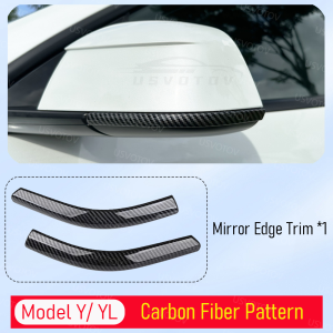 for Tesla Model 3 Y YL Juniper Highland 2026 2025-2021 Rearview Mirror Cover Protector Mirror Edge Trim Strip Travel Accessories