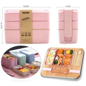 Lunchbox Sekat 2/3 WHEAT STRAW: Kotak Makan Bahan Serat Gandung
