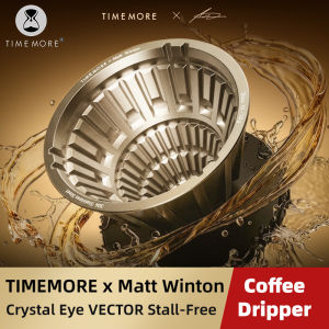Timemore | TIMEMORE X Matt Winton Crystal Eye VECTOR Stall-Free Pour Over Coffee Dripper Stainless Steel Anti-Channeling Size 01