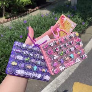 Bandai | New 26 Button Keyboard Fidget Clicker Mechanical Keyboard Fidget Keychain For Gifts To Pass The Boring Time (Without LED Light)