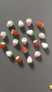 6pcs Cute Strawberry Fridge Magnet Set Home Decor Kitchen Fruit Decoration Ornaments Lovely Pink 3 Color