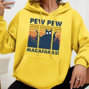1Pc Pew Pew Madafakas Sunset Cat DIY Iron-On Heat Transfer Sticker Decal T-shirts Sweatshirts Bag Clothing Fabric Handmade Decor