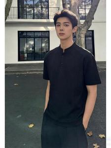 XIBAIYI | Oversized 300kg Capacity American Henley Collar Short Sleeve Polo Shirt