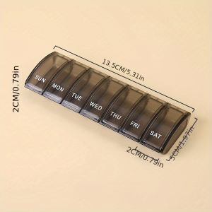 Pill Box 7 Days Medication Box Weekly Pill Box Organiser for Vitamins Fish Oils Supplements and Medication for Travel Work