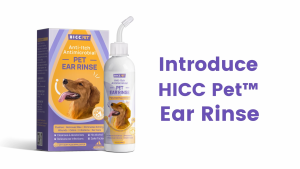 HICC PET Dog Ear Cleaner Solution Vet-Recommended Dog Ear Infection Treatment to Soothe Itchy & Inflamed Ear Drops for Dogs & Cats to Gently Removes Debris Wax Buildup Odor -118ML