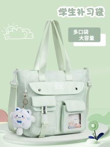 Large Capacity Single Shoulder Crossbody Bag for Girls School Tutorial Handbag Style Zipper Closure Medium Hardness