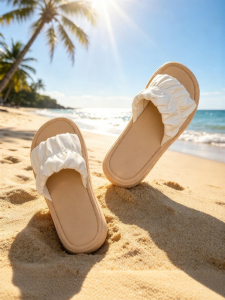 Josiny | Summer New Beautiful Cloud Ruffled Slip-On Soft Flat Sandals