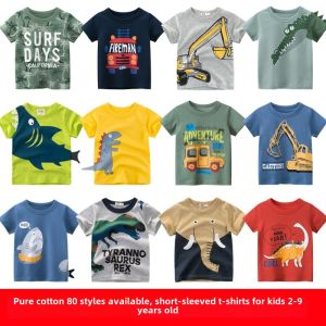 Pure Cotton Short Sleeve T-Shirt Childrens Summer Clothing Baby Boys Fashionable Top Half Sleeve Toddler Kids Wear