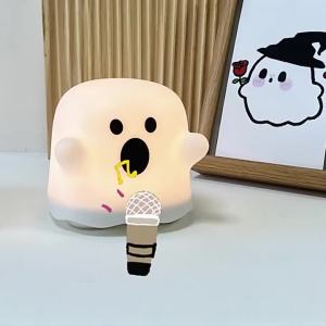 LED Night Lamp Rechargeable Touch Sensor Dimmable Cute Boo Ghost Silicone Lights For Children Holiday Gift Bedroom Bedside Decor