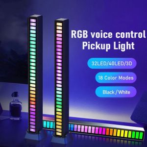 Car interior Smart RGB Symphony Sound Control LED Light Music Rhythm Ambient Pickup Lamp App Control For Compute Gaming Desktop Decor