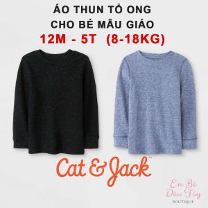 Áo thun dài tay bé trai 8-18kg chất thun tổ ong xịn đẹp C&J VNXK size 12M-5T áo thu đông bé trai chất tổ ong