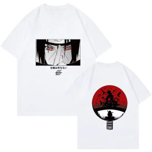 Bandai | Naruto Itachi Uchiha T-Shirt Men Summer Anime Sharingan Graphic Tee Japanese Manga Streetwear Short Sleeve Top