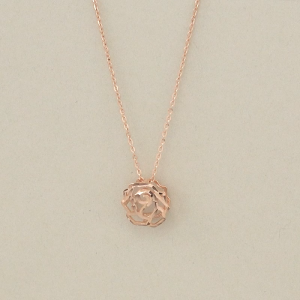 Chow Sang Sang 周生生 Minty Collection 18K Rose Gold Hollow Rose Necklace 47cm 92771U