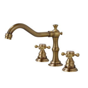 JUNSHEN | Vòi Rửa Lavabo Phong Cách Cổ Điển Đồng 3 Lỗ