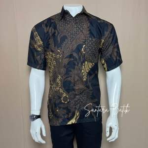 Kemeja batik pria motif mahesa hitam